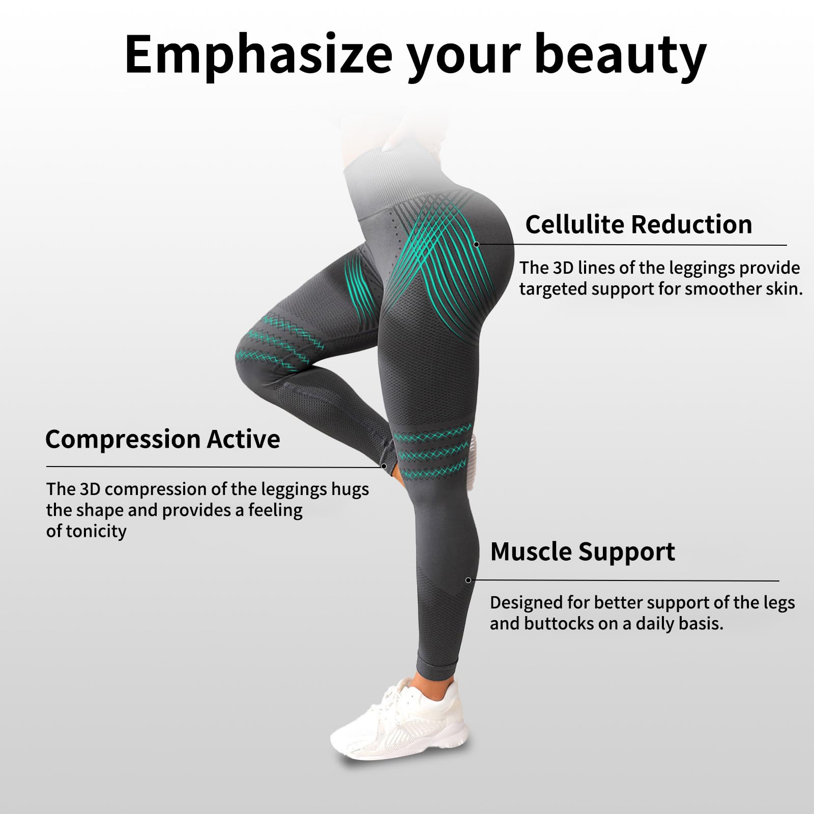 Slimove Cellulite Leggings, Slimove 3D Leggings Anti Cellulite for Women, Push-Up Sculpting Yoga Fitness Sport Pants (Black, XL)