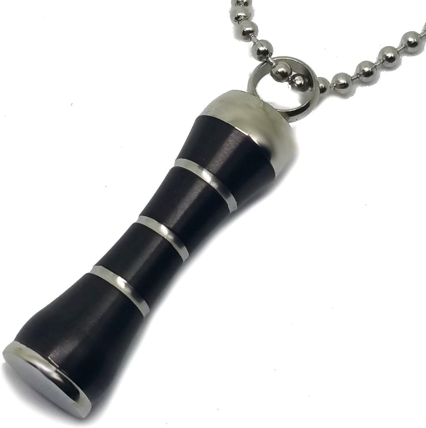 Cremation Jewelry for Ashes Black and Silver Curved Cylinder Urn Necklaces Stainless Steel Pendant for Men and Women Dog Cat Funeral Day. Keepsake for Loved One