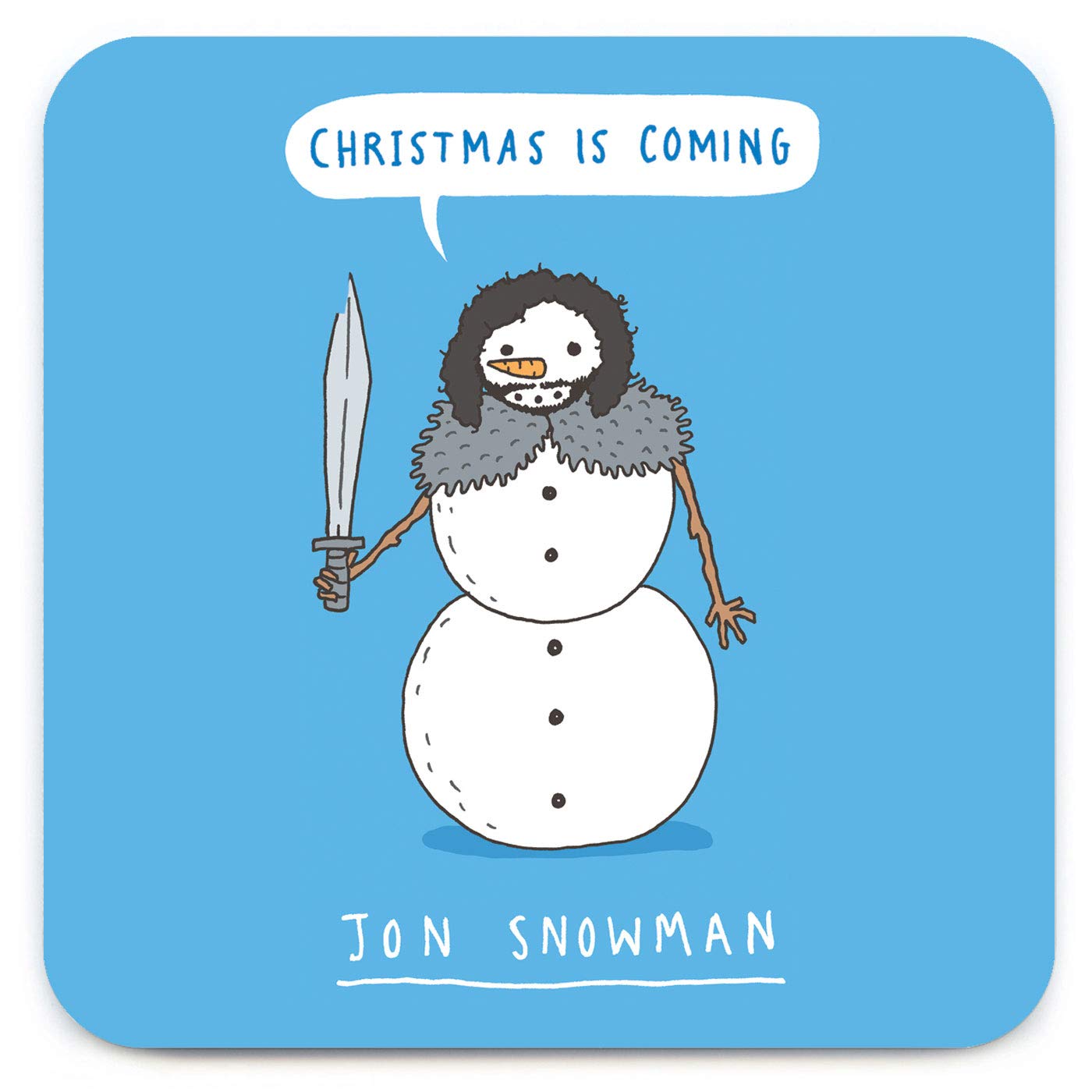 Brainbox Candy Red And Green Funny Humorous 'Christmas Is Coming Jon Snowman (Coaster) Novelty Gift Present