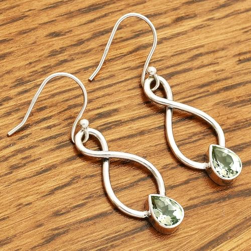 Natural Multi Stone Pear Shape 925 Silver Earrings DGE1077 E-12362
