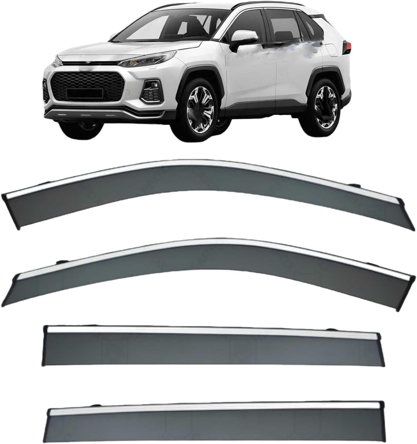 Acwyahso Normal Rain Guards Wind Deflectors For Suzuki Across Mk1-Xa50 2020-2025, 4Pcs Vent Visors, Allows Fresh Air & Keeps Rain Out, No-Drill Install