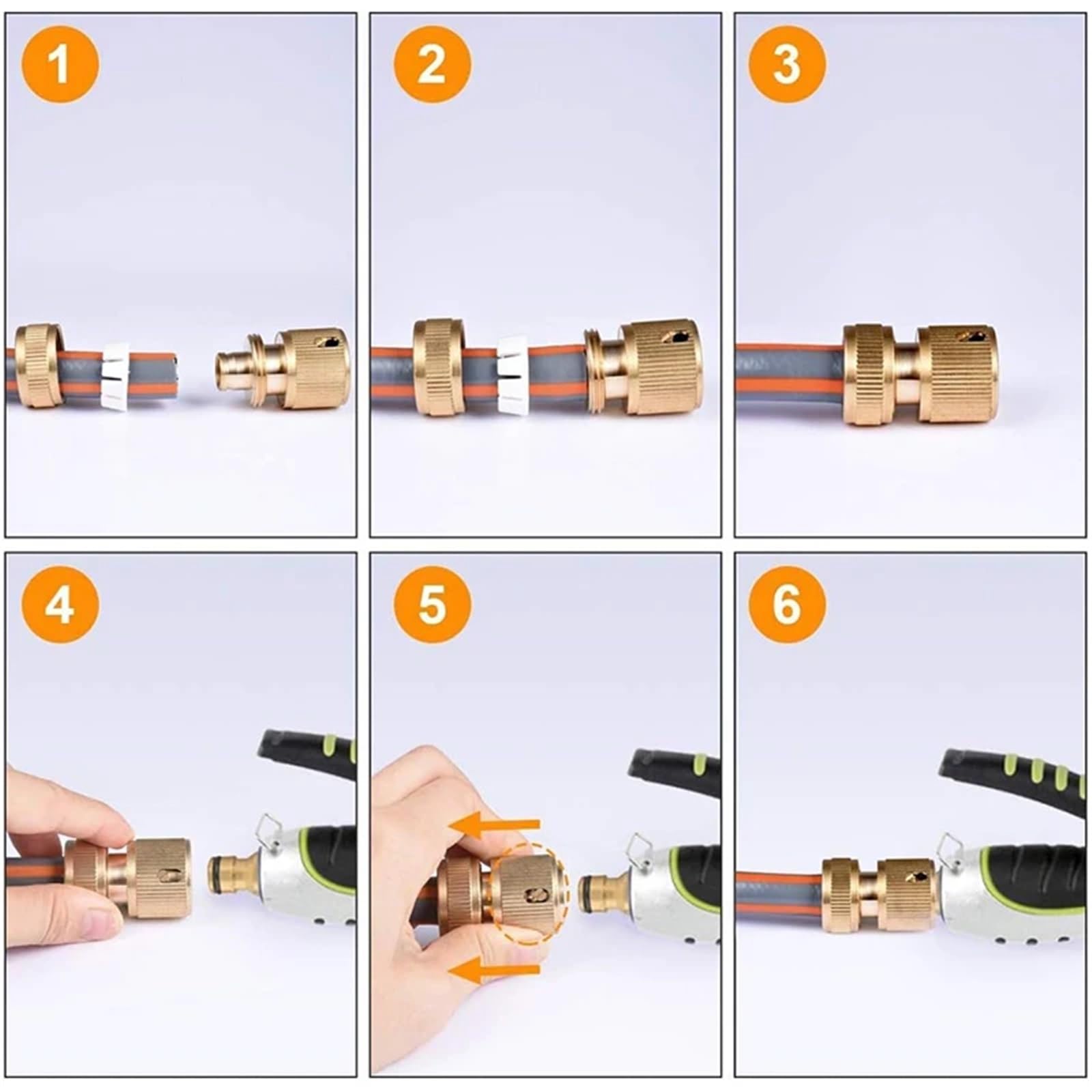Conector Manguera Conector De Manguera 1/2" For Jardinería, Riego Doméstico Y Lavado Autos para Manguera(8 PCS)