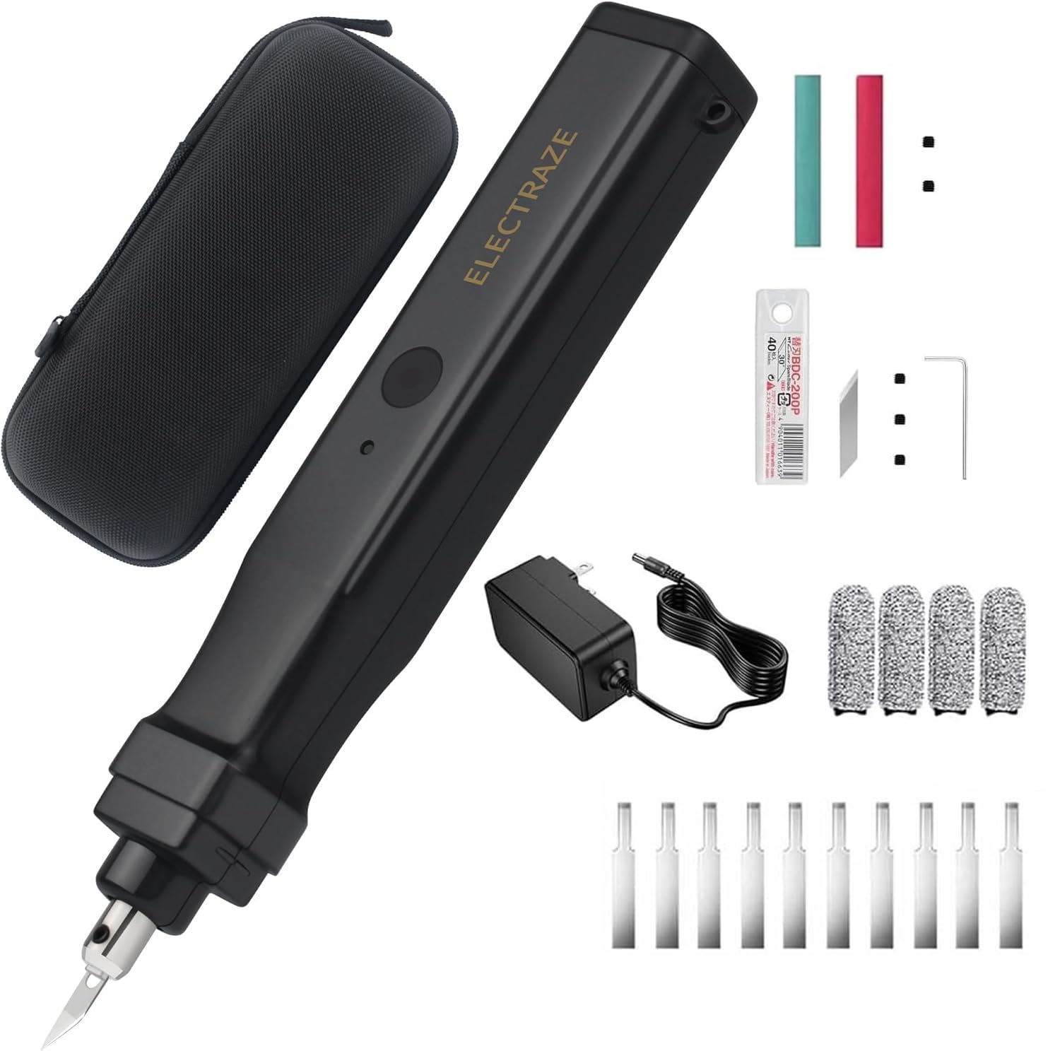 Coltello da taglio a ultrasuoni 40 kHz - Strumento di taglio e rettifica 2 in 1, 98 g, leggero, alimentato a innesto, include 50 lame. Ideale per tagliare modelli stampati in 3D in plastica e
