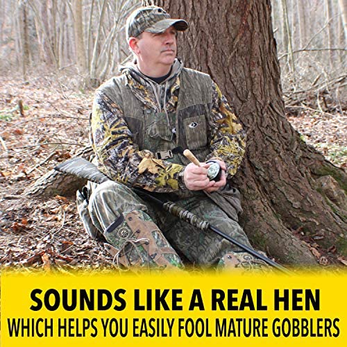 Esh 2 Sided Glass And Slate Turkey Pot Call With Hickory Striker - Turkey Hunting Call For Soft And Loud Calling - Gobbler Turkey Caller With Realistic Hen Sounds #TOP1