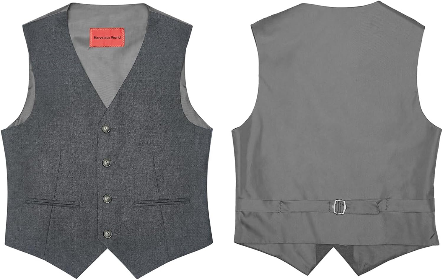 Miniatura 6 de Marvelous World Conjunto de traje formal ajustado para niños, cintura ajustable