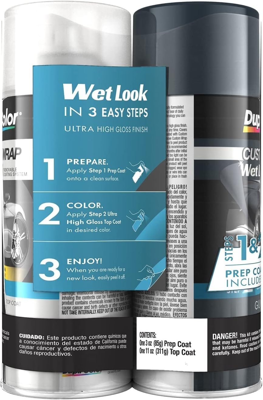 Dupli-Color ECWRC8850 Custom Wrap Wet Look Removable Automotive Paint - Gunmetal Spray Paint - 11 oz. Aerosol Can