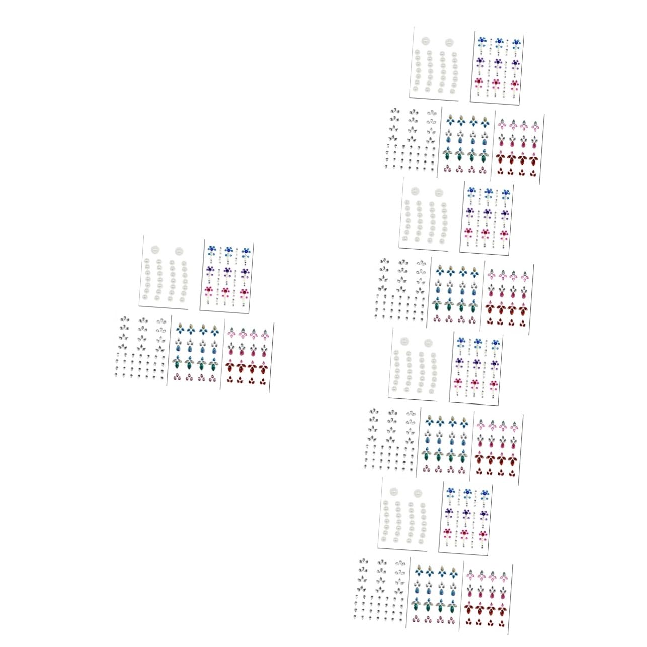 FRCOLOR 25juegos Pegatinas Faciales De Piedras Brillantes Autoadhesivas De Gemas Para Decoración De Maquillaje Festivales y Fiestas