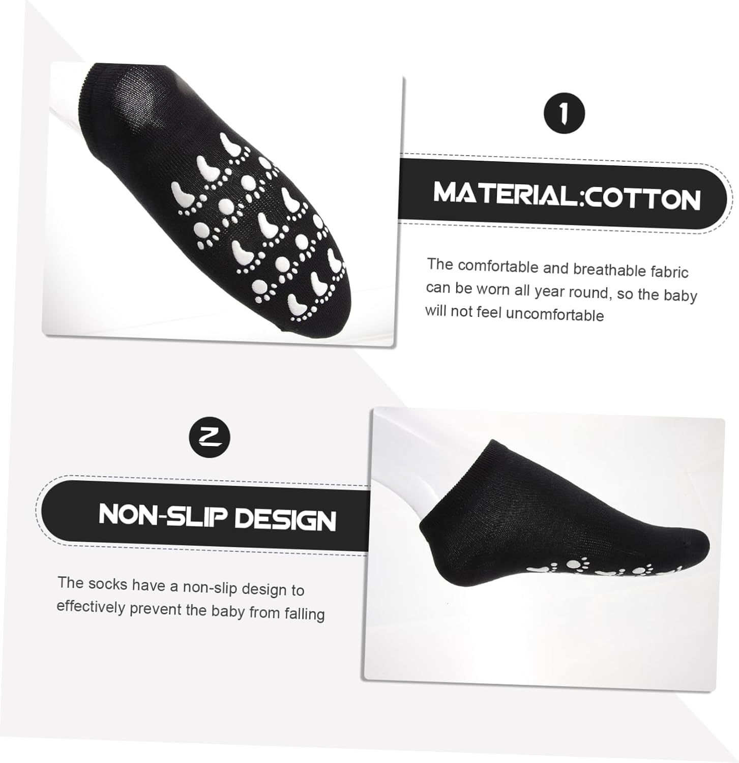 5pairs Gripping Boys and Girls Socks Non-slip Boat Socks Cotton for Girls Boys