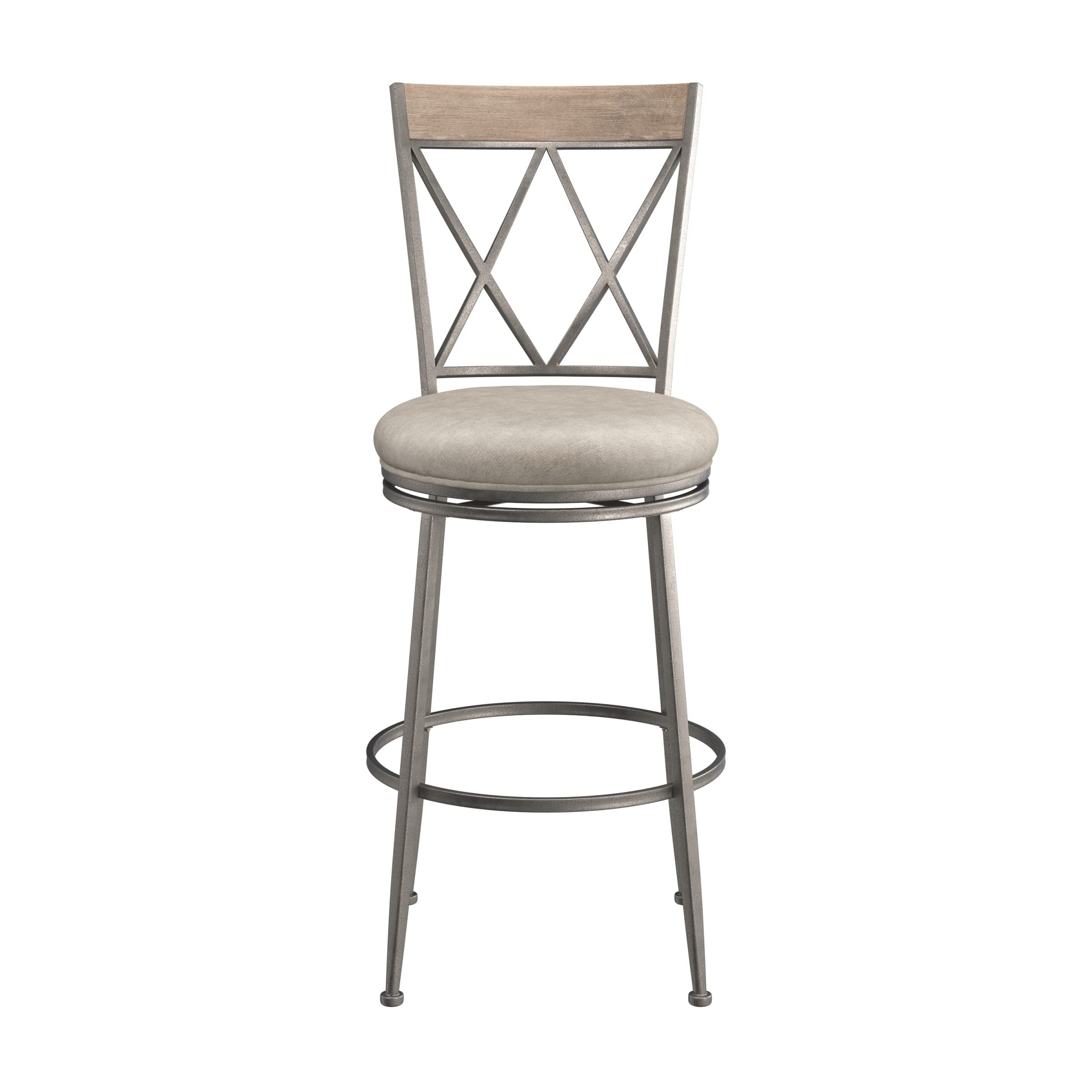 Hillsdale Stewart Indoor/Outdoor Swivel Bar Stool, Barstool, Aged Pewter