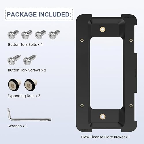 Miniatura 6 de Soporte trasero para placa de matrícula compatible con BMW 1/2/3/4/5/6 Series X1 X3 X4 X5 X6 Z4, repuesto para 51187160607 511882380615 Soporte de