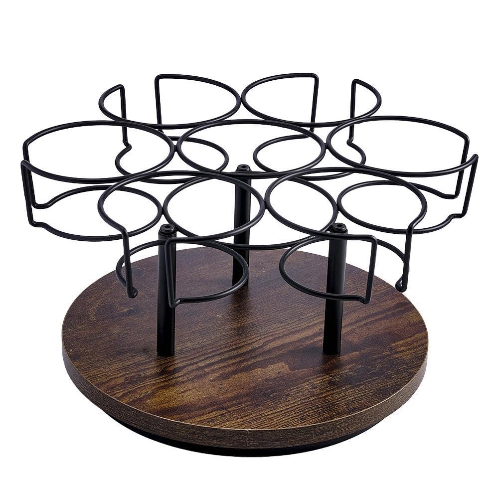 Hndhbfgrt Rotating Cup Holder, 1pcs Water Bottle Organizer for SimpleModern, Tumbler Lazy Susan, Vintage Brown