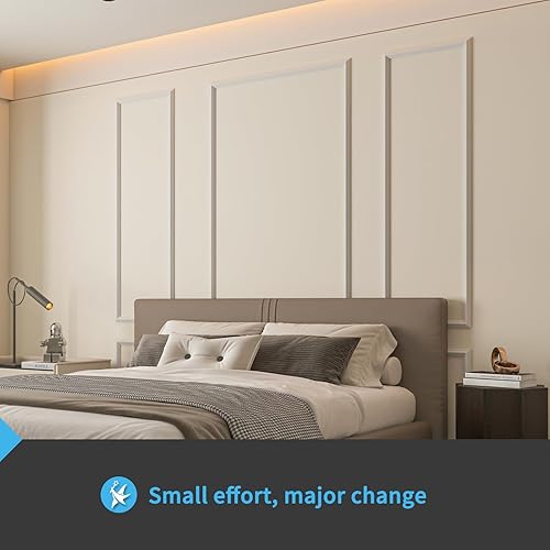 Miniatura 3 de Art3d - Juego de 6 molduras precortadas para pared, paneles de revestimiento listos para montar, para interior, sala de estar, dormitorio, se