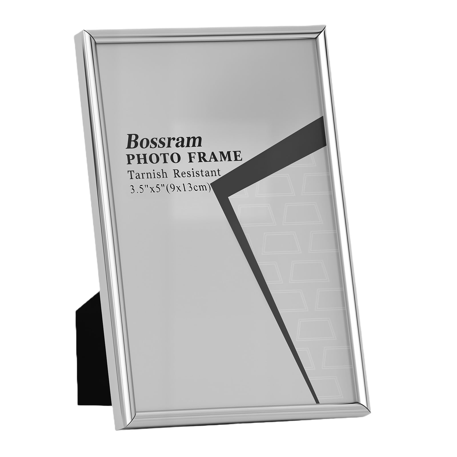 Tutee Bilderrahmen Silber 9 x 13cm, Geeignet für Fotos und Zertifikate, Elegant Gestell Aus Silber Metall Tischplatte, Samtrücken, Fotorahmen