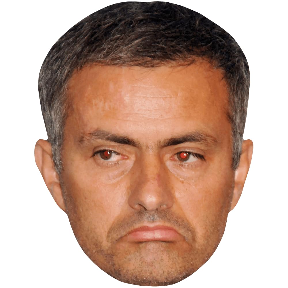 Celebrity Cutouts Lifelike José Mourinho (Frown) Celebrity Mask, Flat Card Face, Fancy Dress Mask