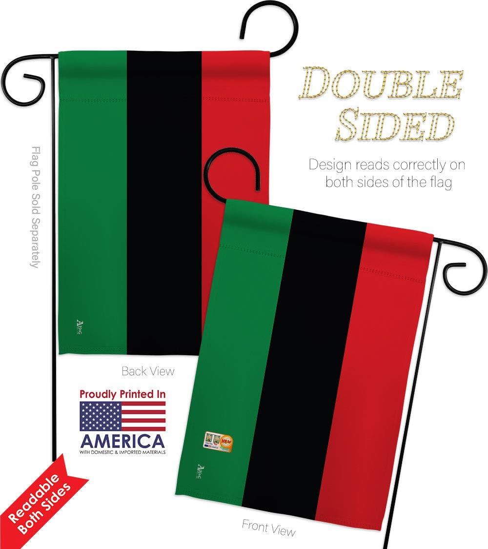 Pan African Garden House Flags Set Black History Juneteenth Jubilee Days Americans Independence Day Small Decorative Gift Yard Banner Double-Sided Made In USA 28 X 40