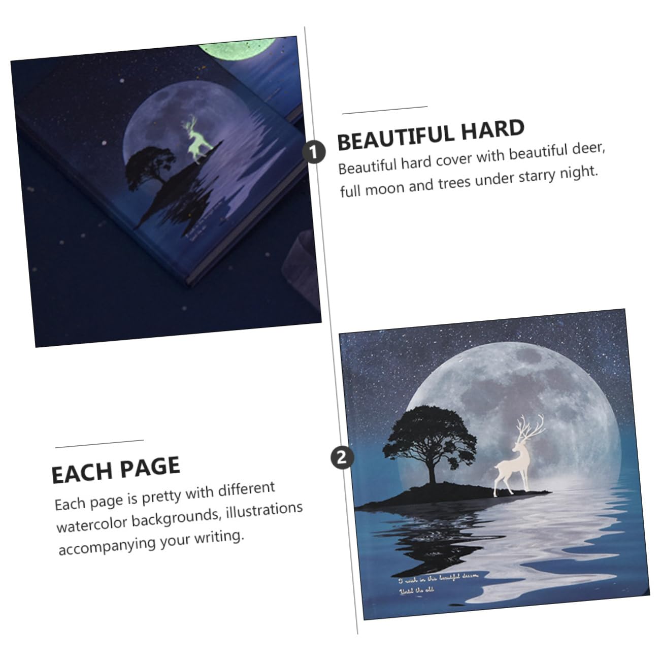 VILLCASE 2stücke Notizbuch Mit Illustrationen Hardcover Farbige Unlinierte Für Skizzenbuch Planer Für Kreative Notizen Und Persönliche Gedanken
