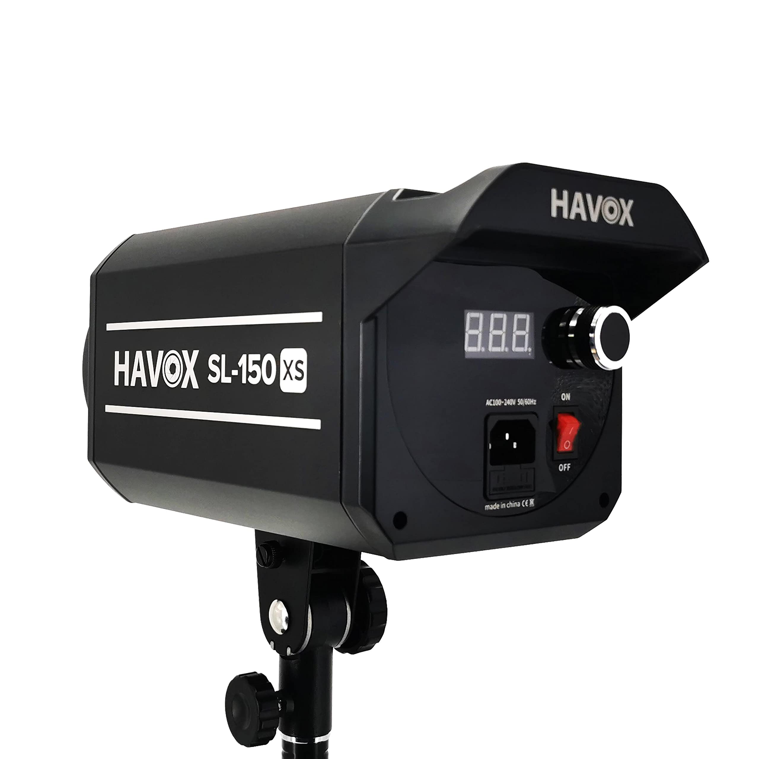 HAVOX SL-150XS Linterna - Luz continua 150W Photo Video 5600K - CRI97+ / TLCI97+ / Montura Bowens - Iluminación profesional con pantalla digital
