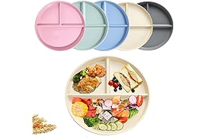 RUIBOLU Unbreakable Divided Plates for Toddlers and Adults