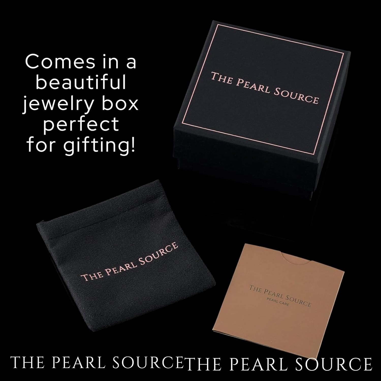 The Pearl Source 14K Gold Round White Akoya Cultured Pearl Hope Pendant Necklace for Women - Image 6