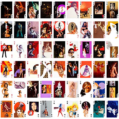 Spy Crime Fiction Playing Cards (Poker Deck 54 Cards All Different) Vintage Retro Magazine Covers Illustration Spies Agents Pulp Fiction #TOP1