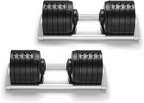 Miniatura 9 de Gronk Fitness - Mancuernas ajustables NUOBELL 5–80 lb Set | Original NUOBELL | 22 Pesos en 1 para entrenamiento de fuerza en el gimnasio en casa |