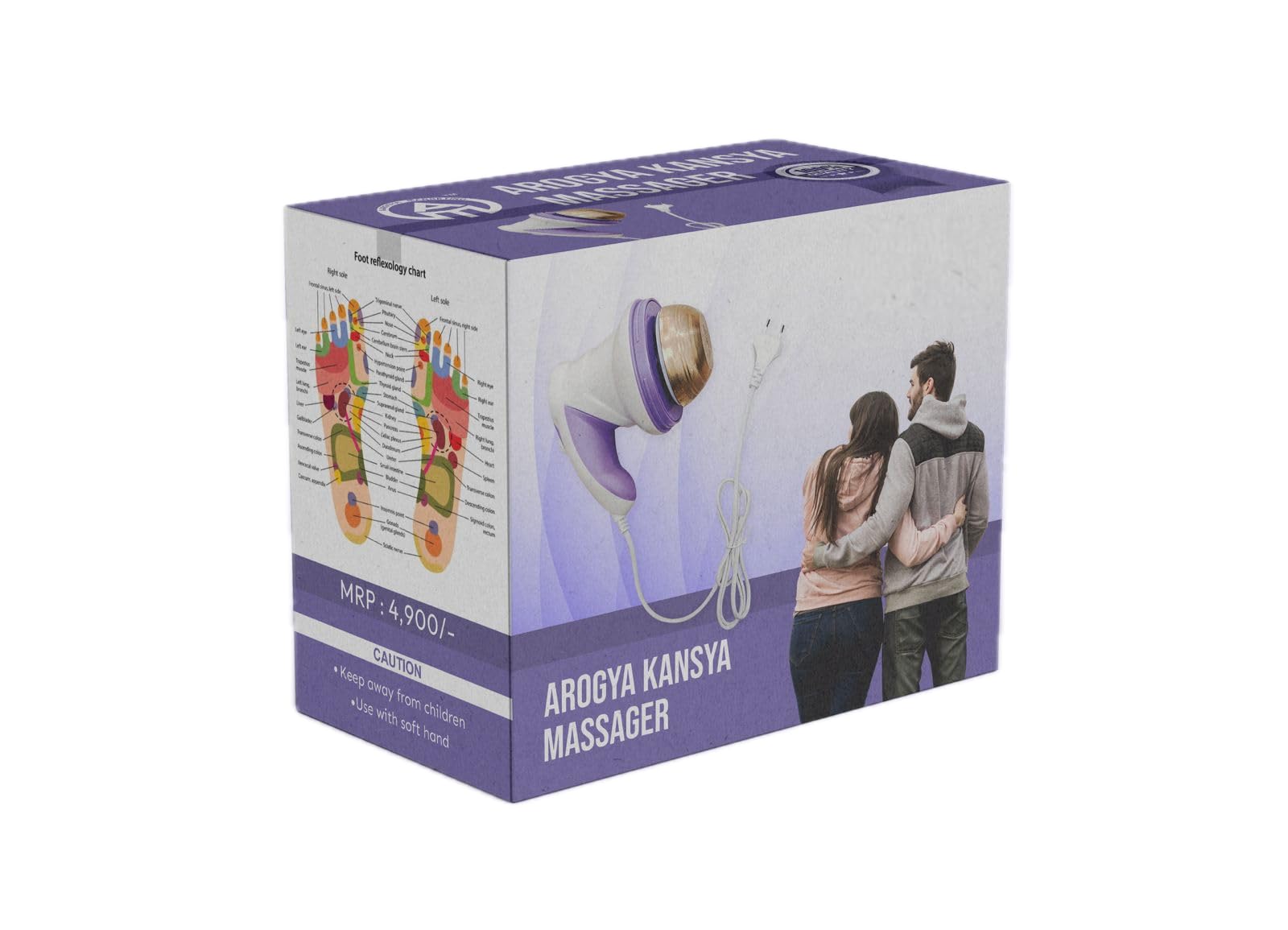 JINPRI Plastic Bronze Ayurvedic Electronic Kansa Vatki Massager for Foot Care | Kansa Vatki foot massager (combo) 4