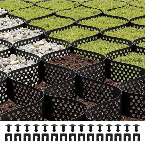 VEVOR Gravel Grid, 4 Inch Depth, 17.06 x 8.86 FT / 5200 x 2700 mm, 1880 LBS Per Sq ft Grass Ground Retainer, Permeable Geo Grids Driveway Stabilization, for Garden, Patio, Walkway, RV Parking Slopes by VEVOR - Used condition - CA$81.44
