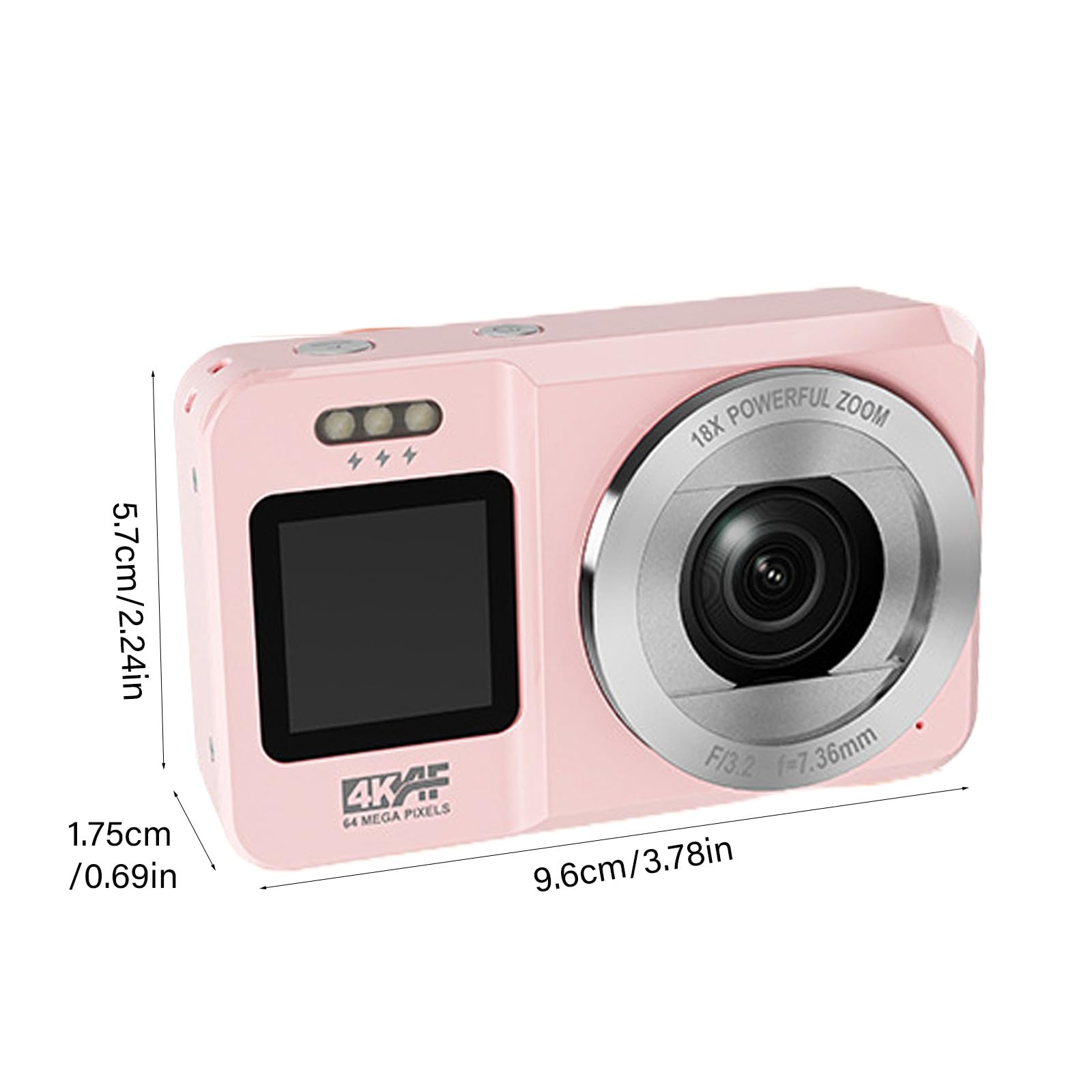 Doppio Schermo 4K Videocamera 64MP 18X Digital Zoom Portatile Per Gli Adolescenti Scuola Attività Viaggi Per Viaggi