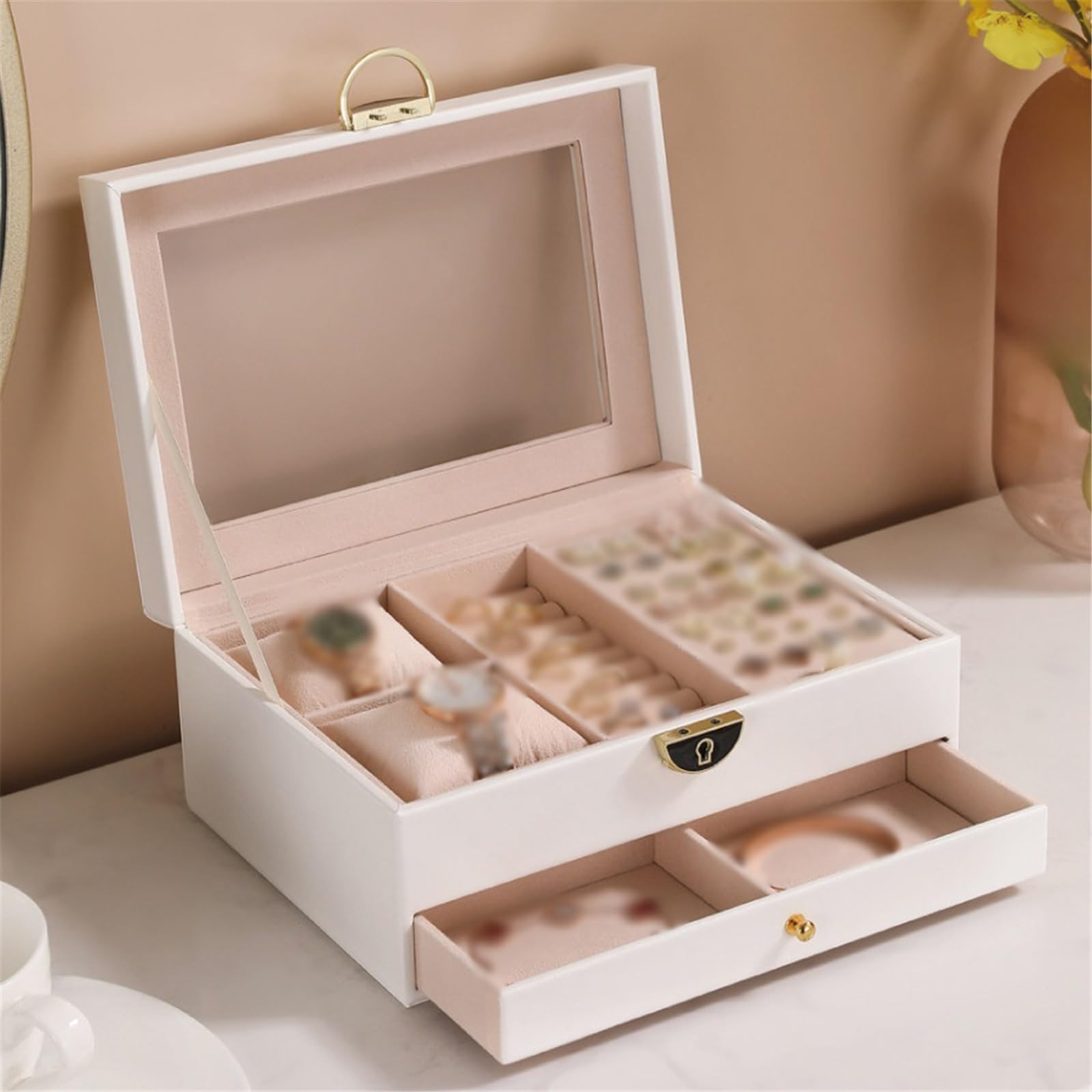 Soporte de joyería Caja de almacenamiento joyas varios niveles