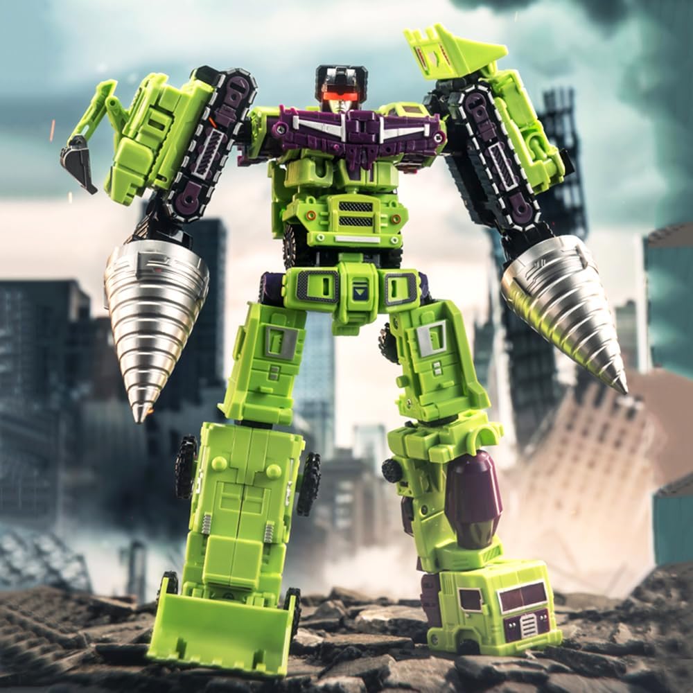 Deformation Toys, Deformation Robot Toy Action Figure 9.8 Inches with Accessories, Devastator Engineering Combiner 6 in 1 Action Figure Car Truck Model Gift for Kids Boys