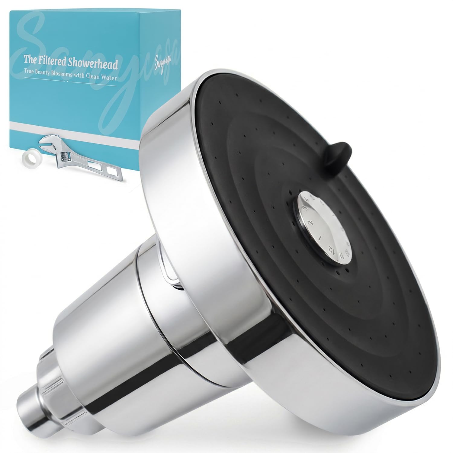 SANYCASA Filtered Shower Head for Hard Water, Removes Chlorine