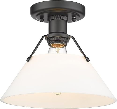 Miniatura 5 de Golden Lighting Orwell - Soporte empotrado de metal de 1 luz en negro mate y blanco