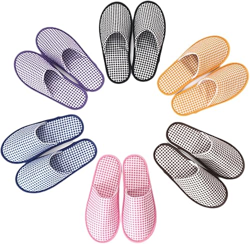 Maeline Zapatillas de spa, antideslizantes, desechables, al por mayor, pantuflas de hotel para invitados, multicolor reutilizables, para interiores,