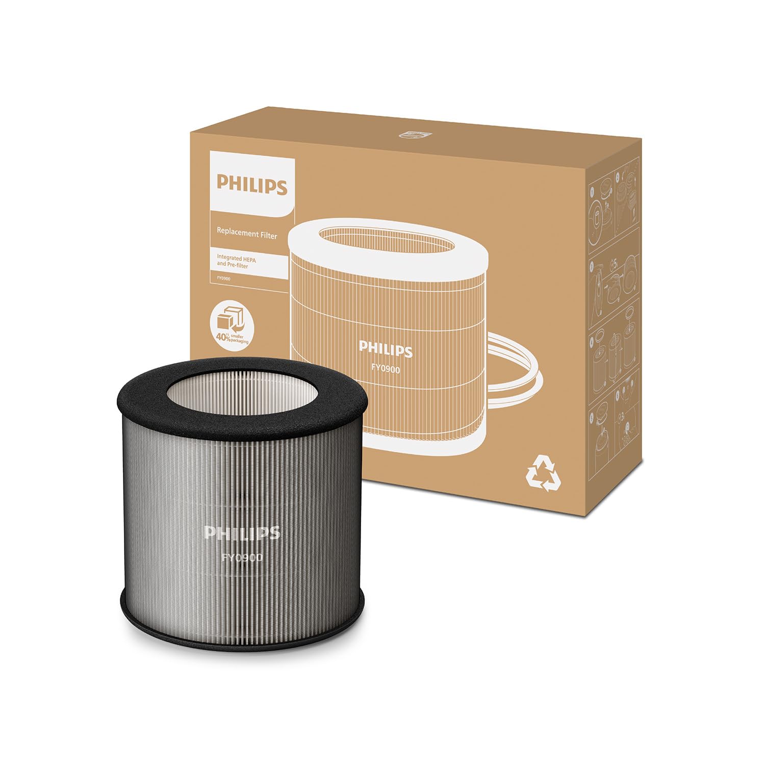 Philips Philips Original Replacement Filter for 800 & 900 Series AC0819, AC0820, AC0920, AC0921 Air Purifiers, HEPA NanoProtect, 12 Mont