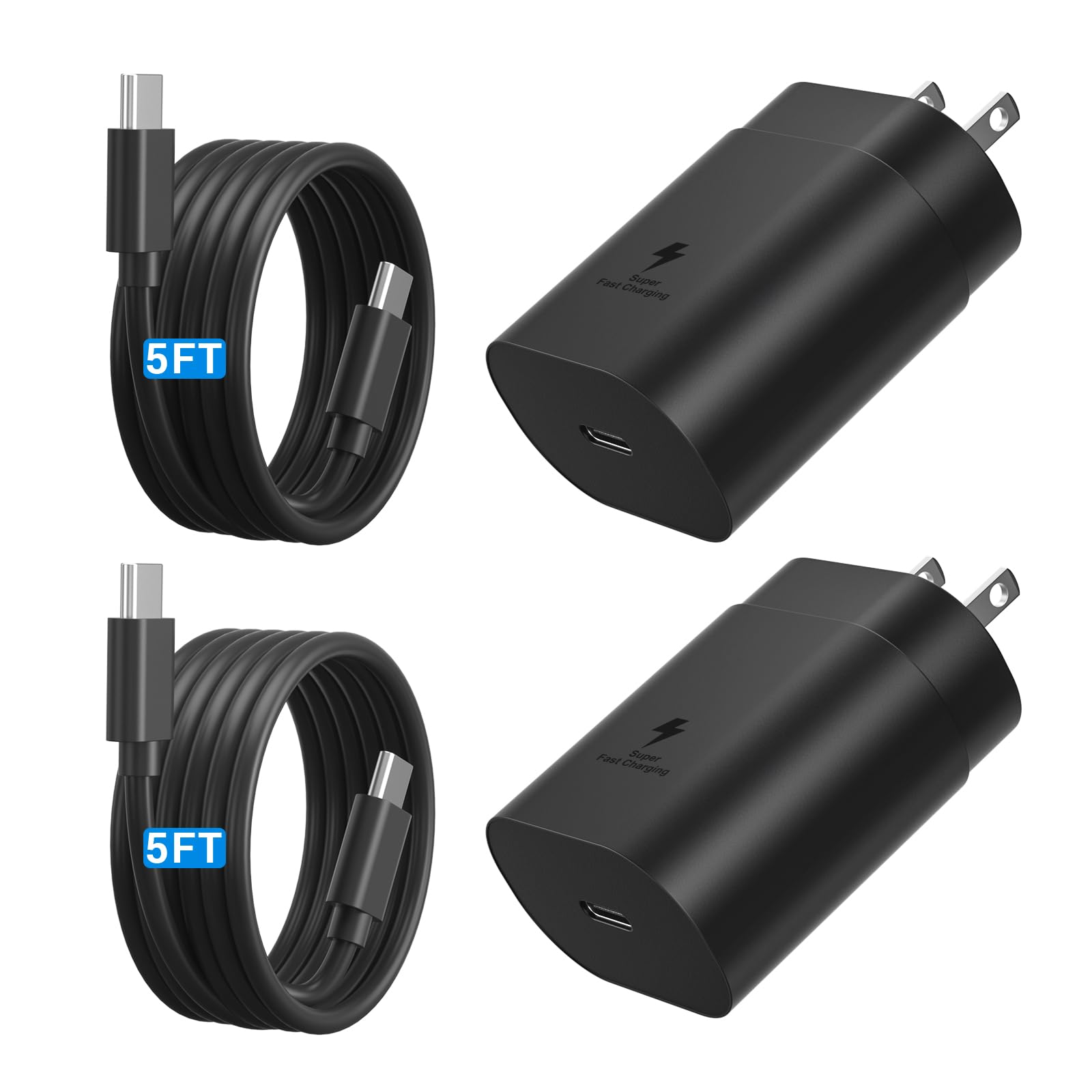 Super Fast Charger Type C 2Pack 25W USB C Wall Charger Fast Charging for Samsung Galaxy S25 Ultra