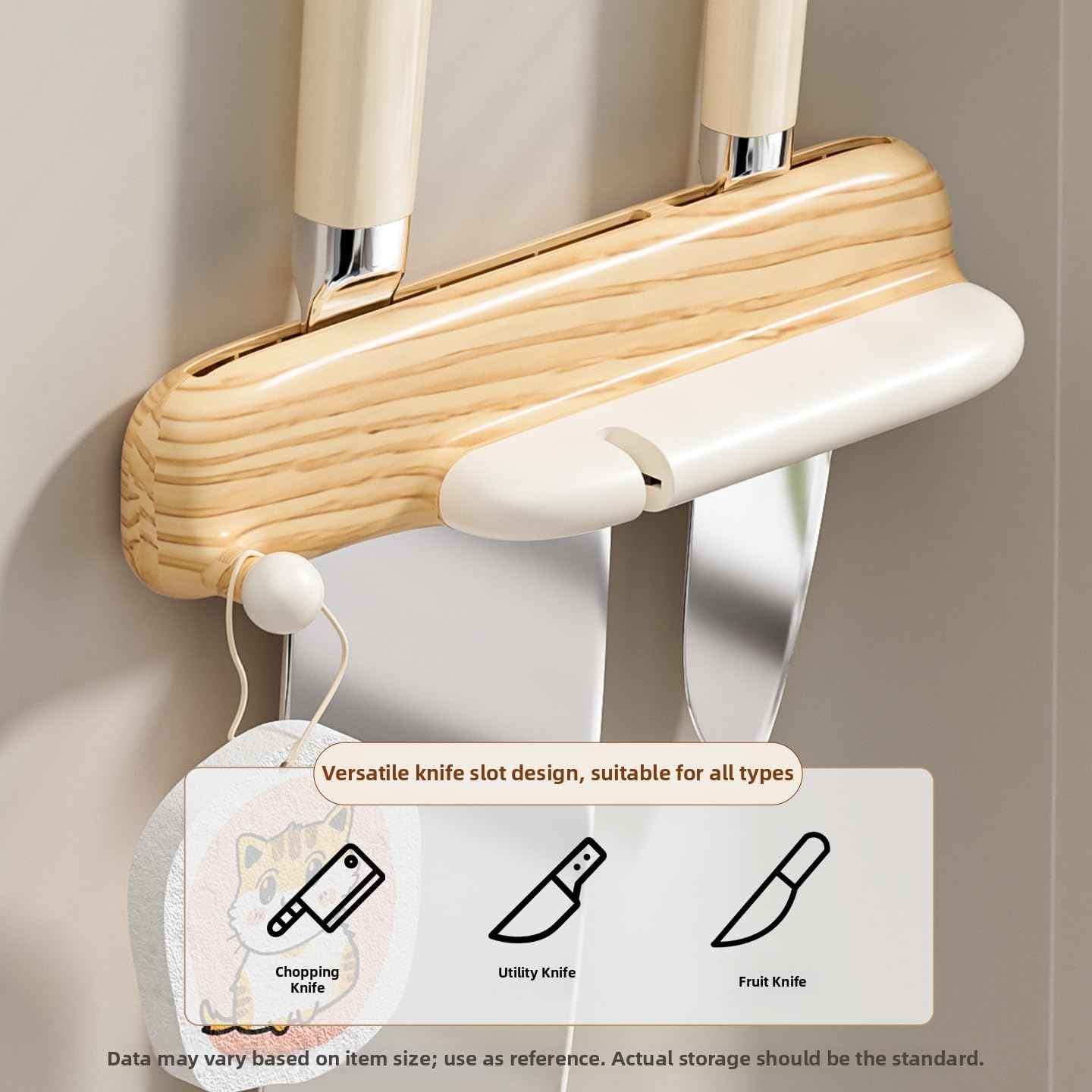 Kitchen Knife Holder (Natural Wood Color)