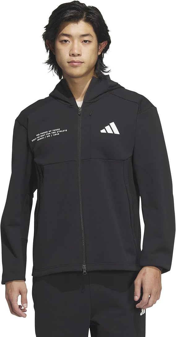 Adidas KQD57 Men's Hoodie Adptn Regular Fit Textured Double Knit