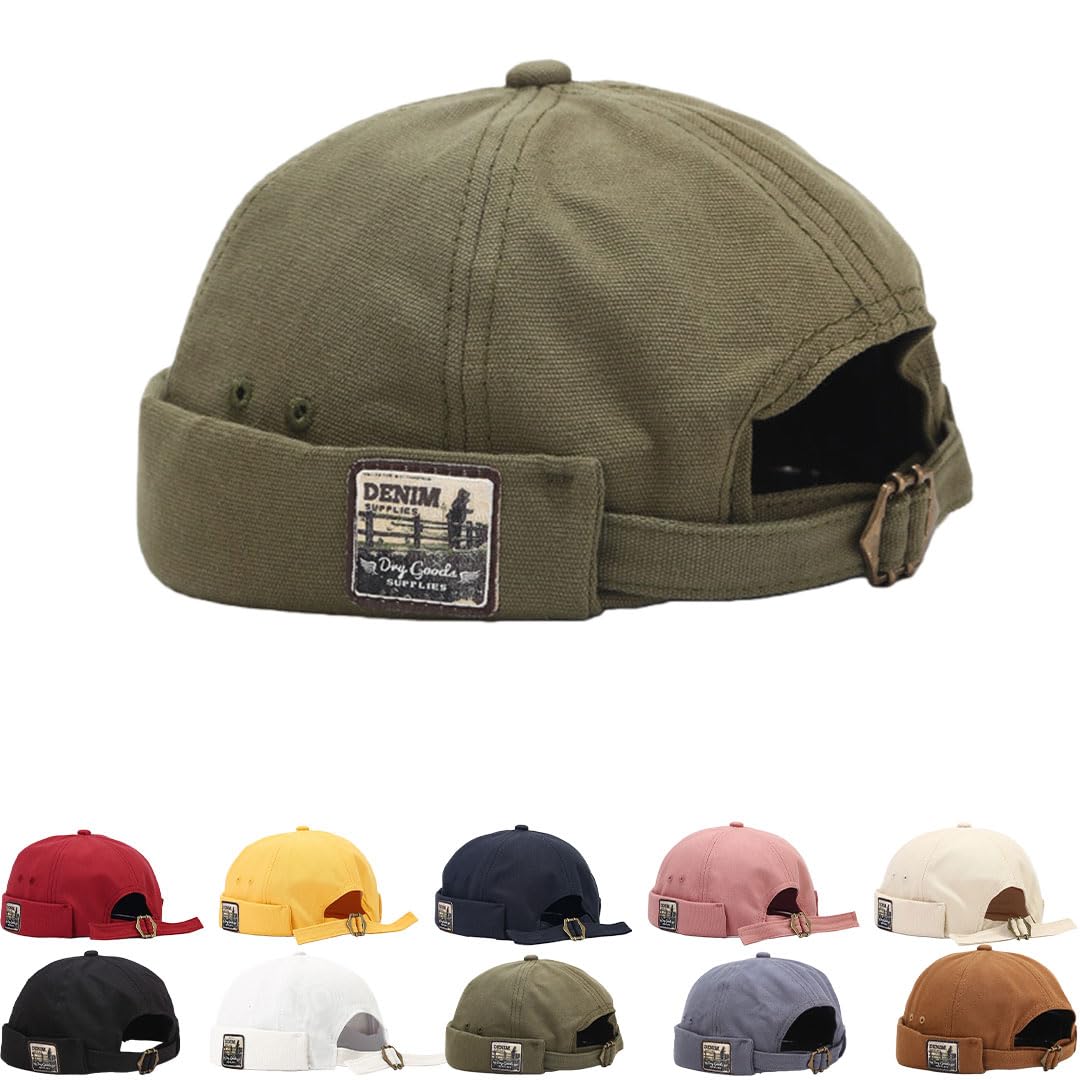 Gorro Docker Hombre Gorro de Hip-Hop Gorro Docker de Algodón Ocala Hombre Verano Gorra Docker Cierre autoadherente Primavera Verano