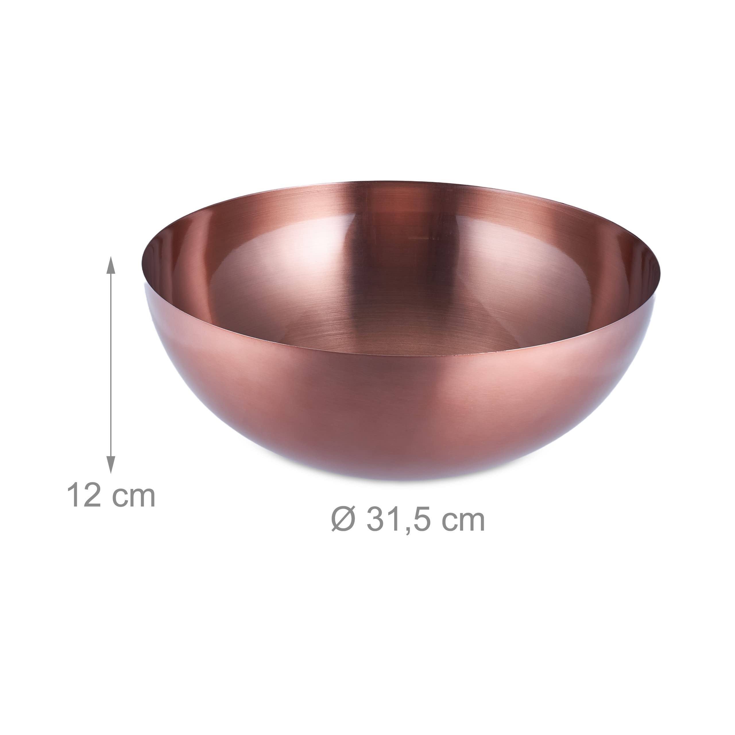 Relaxdays Ensaladera Cobre 31,5cm: Grande, Elegante Y Resistente Para Servir Y Cocinar