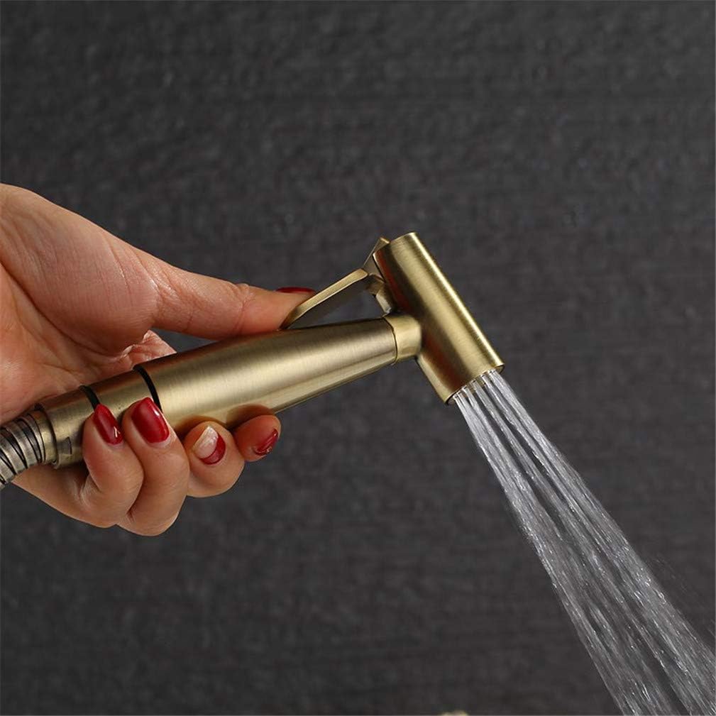 Toilet Solid Brass Toilet Handheld Bidet Spray Shower Sprayer Set with Hot and Cold Mixer Bronze Cover Portable Seat Wc Faucet,C (C)