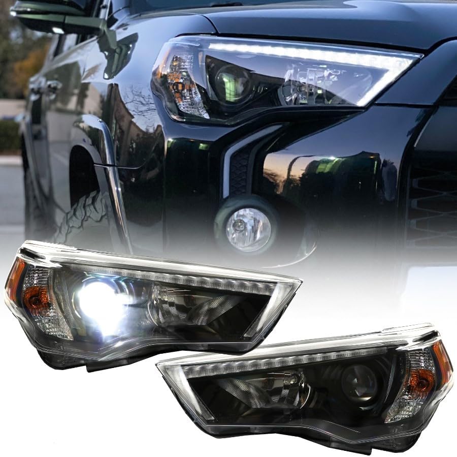 USR 14-21 5 generación 4Runner - Proyector LED de haz bajo y barra de luz DRL estilo Lexus - Conjunto de faro delantero (izquierdo + derecho)