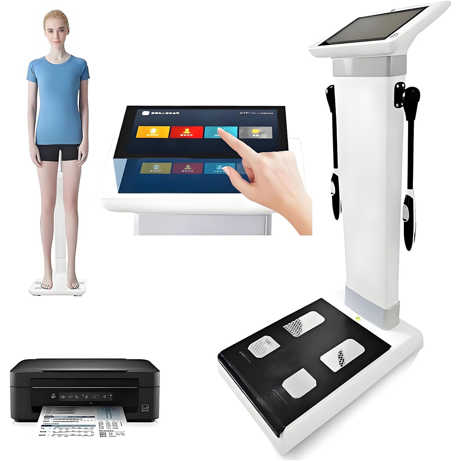 10,1-Calowa Maszyna Do Analizy Bioimpedancji HD Touch, Test Wzrostu, Analiza Składu Ciała, Analiza Tkanki Tłuszczowej, Obsługa Wielu Języków ​​można Dostosować