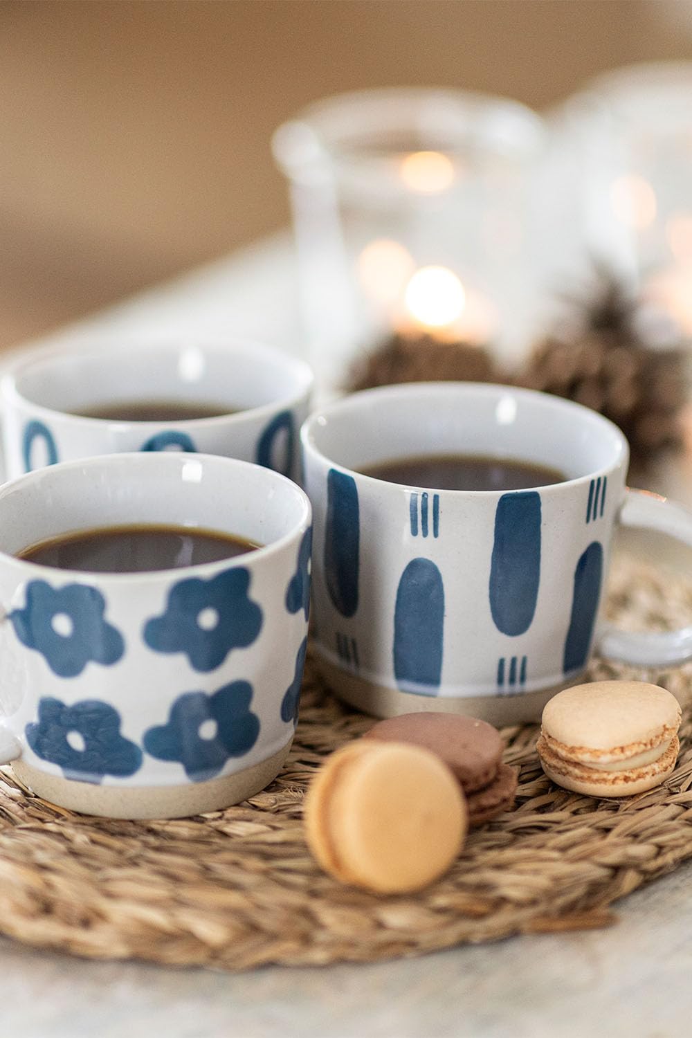 Tasse RUSTIC 250 ml Set 6-teilig Porzellan Kaffeetasse, Teetasse für Büro und Zuhause, mikrowellen spülmaschinenfest, 12,5 x 9,5 x 7,2 cm