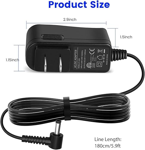 Miniatura 2 de Adaptador de corriente de 9,5 V para teclado de piano Casio SA76 SA77 SA46 CTK-2080 CTK-2550 CTK-3200 Reemplazo de teclado de piano para adaptador