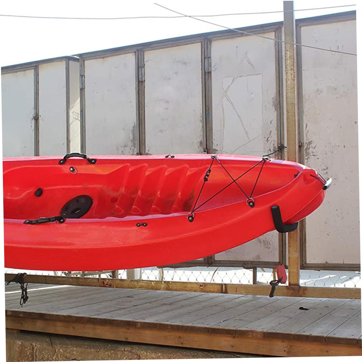 2sets Kayak Storage Racks Wall Mounted Canoe Hangers for Efficient Space-Saving Metal Holders for Kayaks and Water Sports Equipment