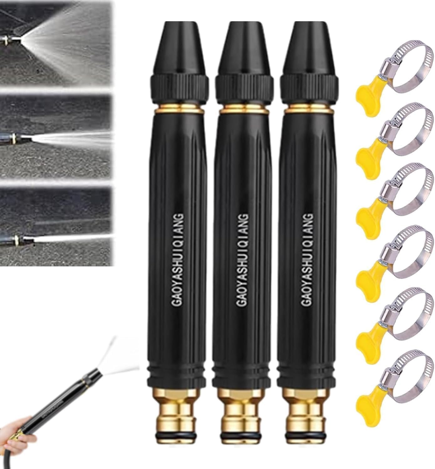 Home High-Pressure Car Wash Water Gun with Booster Nozzle,Home High-Pressure Wash Water Gun with Booster Nozzle and Hose,for Watering Plants and Vegetables, and Car Washing (1PCS) — view 2