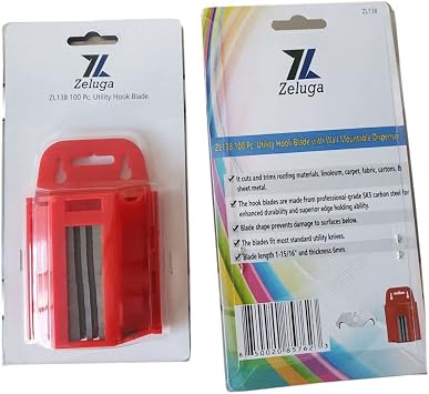 Zeluga 19-138 100 Pc. SK2 Steel Utility Hook Blade with Wall Mountable Dispenser