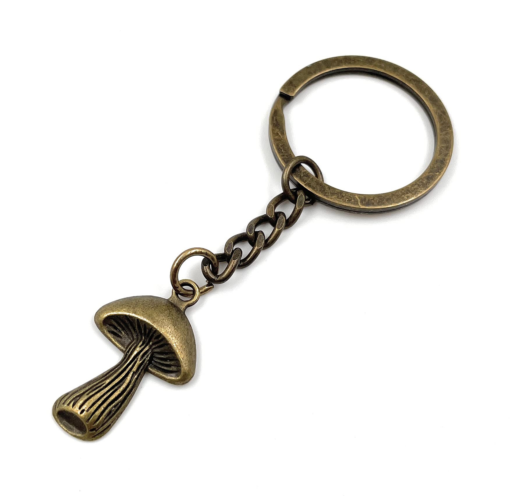 Onwomania Mushroom Collector Keyring Metal Lucky Charm in Aluminium Gift Box, Ideal as a Gift, bronze, One Size