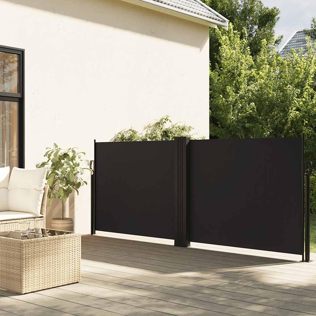Toldo lateral extensible negro 120 x 1200 cm
