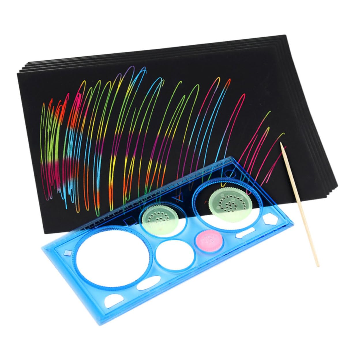 HANABASS 1 Set Boys and Girls Paper Set for Coloring Rainbow Scratch Notes for Boys and Girls DIY Toys Random Color